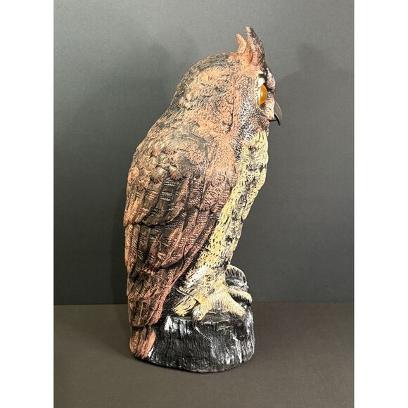 Vintage Owl Scarecrow Predator Dalen Horned Decoy Statue Garden 1990 Deterrent - Picture 2 of 6